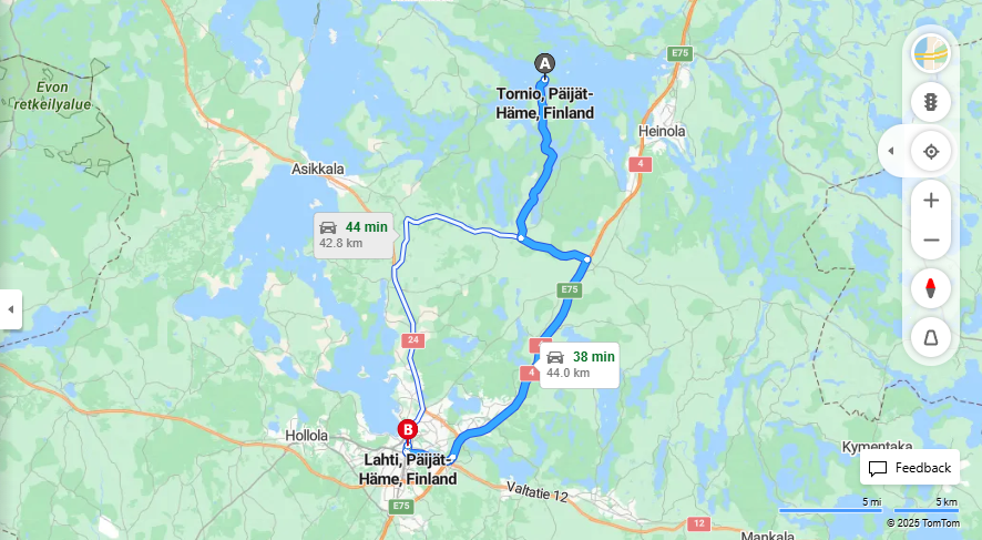 Matka Tornio - Lahti: Etaisyys, Ajo, Kuljetus ja Matkustusmahdollisuudet