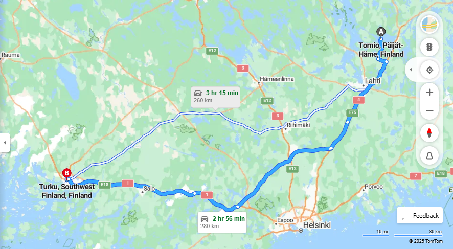 Matka Tornio-Turku: Etaisyydet, Ajaminen, Kuljetus ja Matkustamisvaihtoehdot