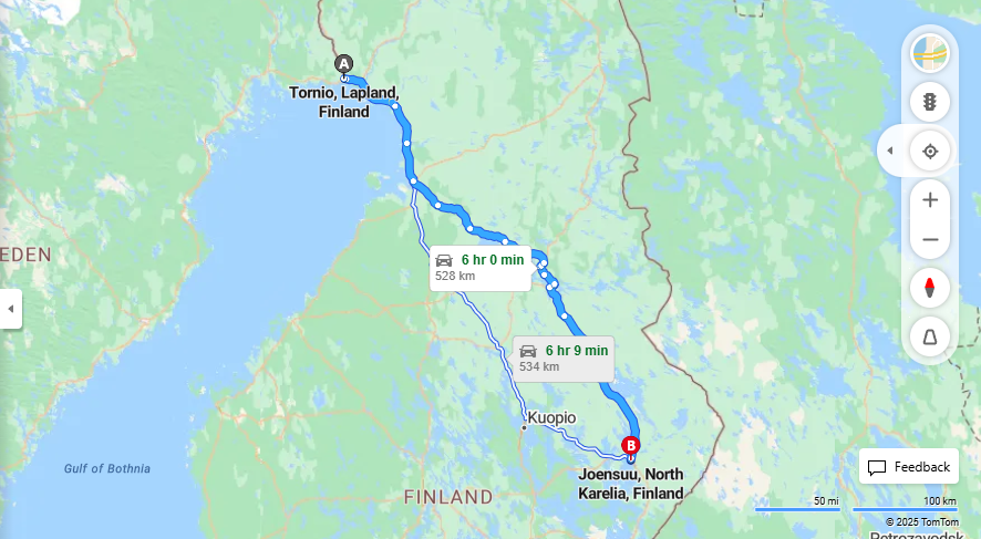 Matka Torniosta Joensuuhun - Etaisyys, Ajo, Kuljetus ja Matkavaihtoehdot