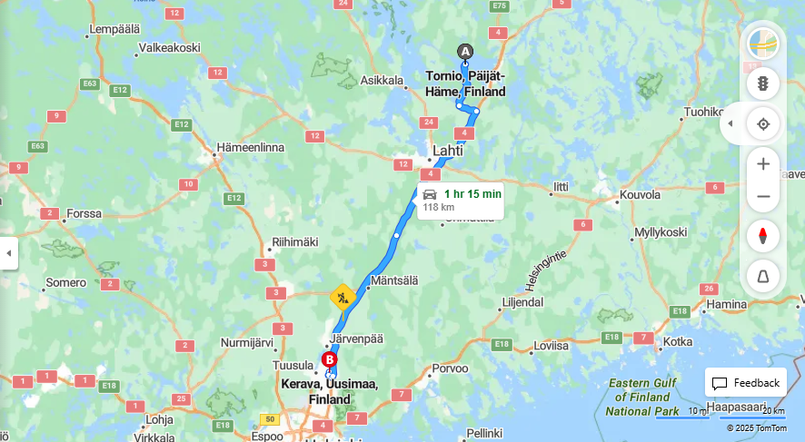 Matka Torniosta Keravalle - Etaisyys, Ajo, Liikenne ja Matkustusvaihtoehdot