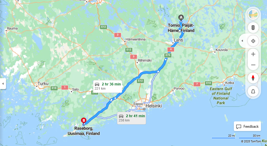 Matka Torniosta Raseborgiin - Etaisyys, Ajo, Liikenne ja Matkustusvaihtoehdot