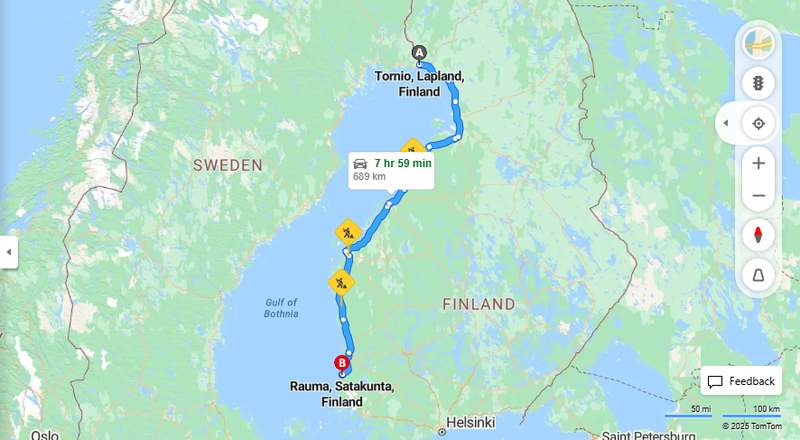 Matka Torniosta Raumaan - Etaisyys, Ajo, Kuljetus ja Matkavaihtoehdot