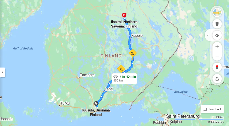 Matka Tuusulasta Iisalmeen - Etaisyys, Ajaminen, Kuljetus ja Matkavaihtoehdot
