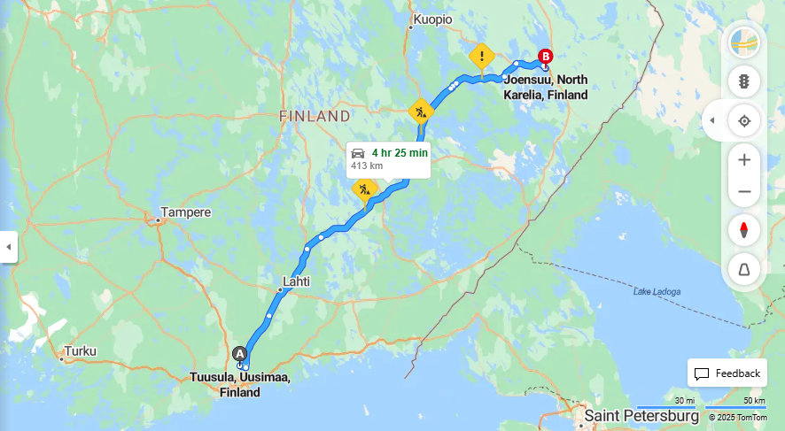 Matka Tuusulasta Joensuuhun - Etaisyys, Ajaminen, Kuljetus ja Matkavaihtoehdot