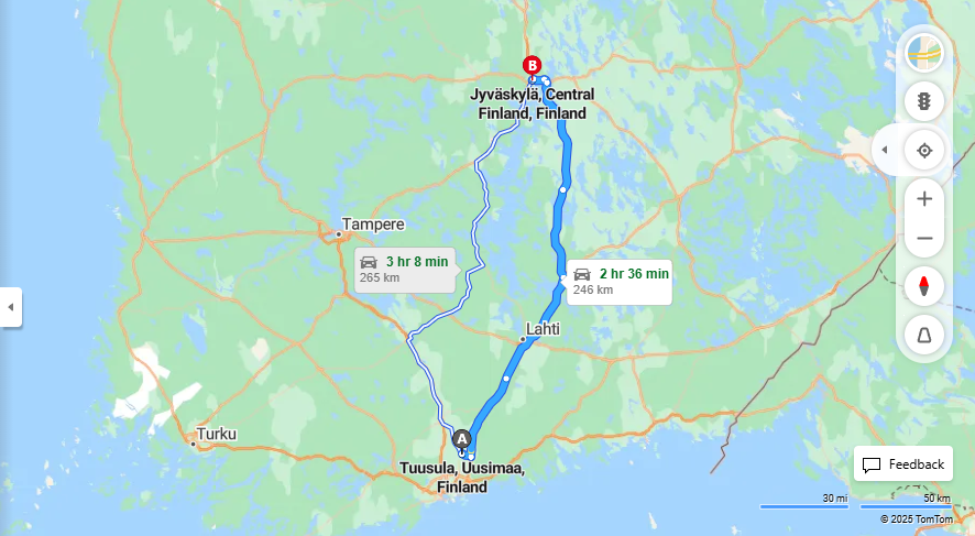 Matka Tuusulasta Jyvaskylaan - Etaisyys, Ajaminen, Liikkumis- ja Matkustusvaihtoehdot