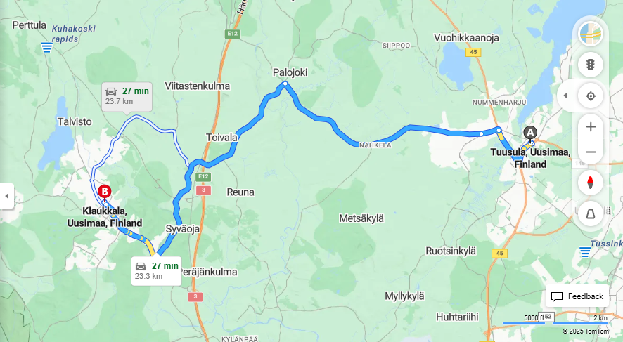 Matka Tuusulasta Klaukkalaan - Etaisyys, Ajo, Kuljetus ja Matkustusvaihtoehdot