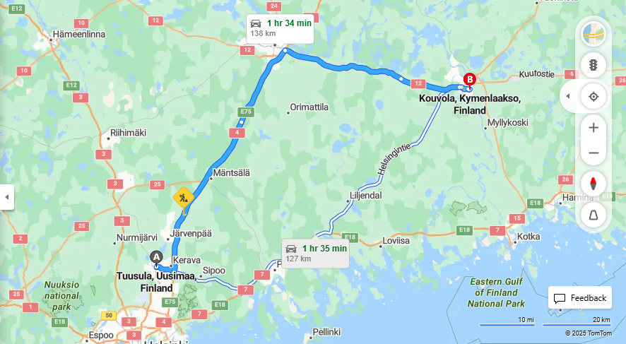 Matka Tuusulasta Kouvolaan - Etaisyys, Ajo, Kuljetus ja Matkustusvaihtoehdot