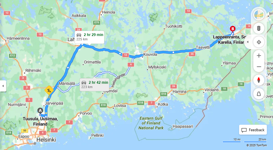 Matka Tuusulasta Lappeenrantaan - Etaisyys, Ajaminen, Kuljetus ja Matkustamisvaihtoehdot
