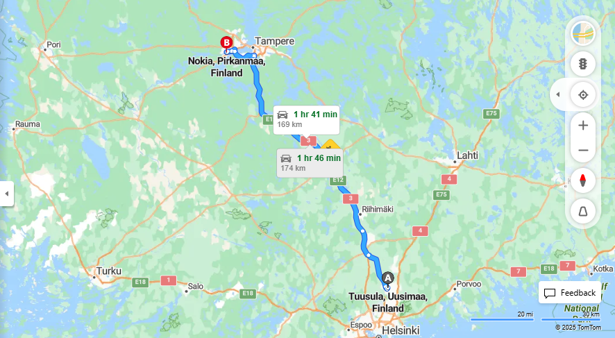 Matka Tuusulasta Nokialle - Etaisyys, Ajaminen, Kuljetus ja Matkustamisvaihtoehdot