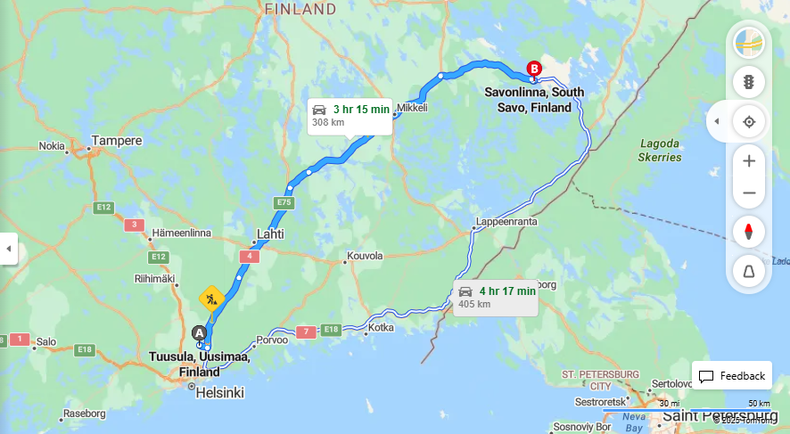 Matka Tuusulasta Savonlinnaan - Etaisyys, Ajaminen, Kuljetus ja Matkustusvaihtoehtoja