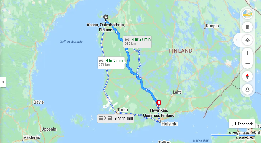 Matka Vaasasta Hyvinkaalle - Etaisyys, Ajo, Kuljetus ja Matkustusvaihtoehdot