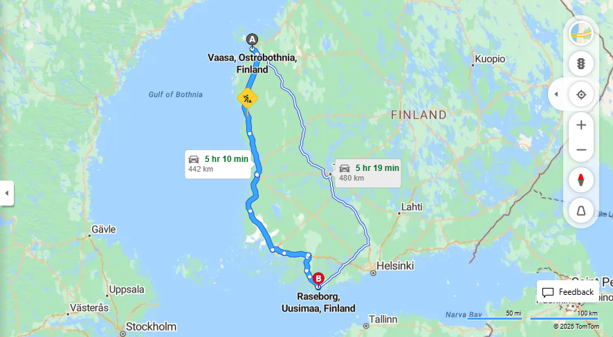 Matka Vaasasta Raseborgiin - Etaisyys, Ajaminen, Kuljetus ja Matkustusvaihtoehdot