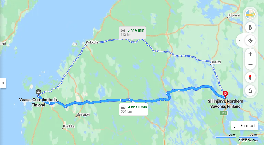 Matka Vaasasta Siilinjarvelle - Etaisyys, Ajo, Kuljetus ja Matkavaihtoehdot