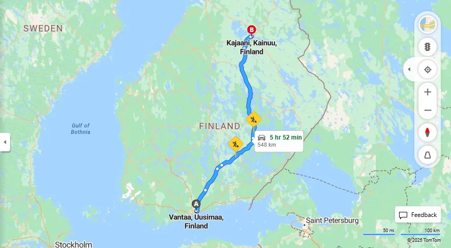 Matka Vantaalta Kajaaniin - Etaisyys, Ajo, Kuljetus ja Matkustamisvaihtoehdot