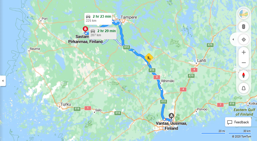 Matka Vantaalta Sastamalaan - Etaisyys, Ajo, Kuljetus ja Matkustusvaihtoehdot