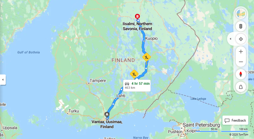 Matka Vantaasta Iisalmeen - Etaisyys, Ajaminen, Kuljetus ja Matkustusmahdollisuudet