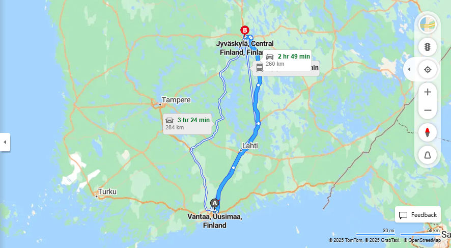 Matka Vantaasta Jyvaskylaan - Etaisyys, Ajo, Kuljetus ja Matkavaihtoehdot
