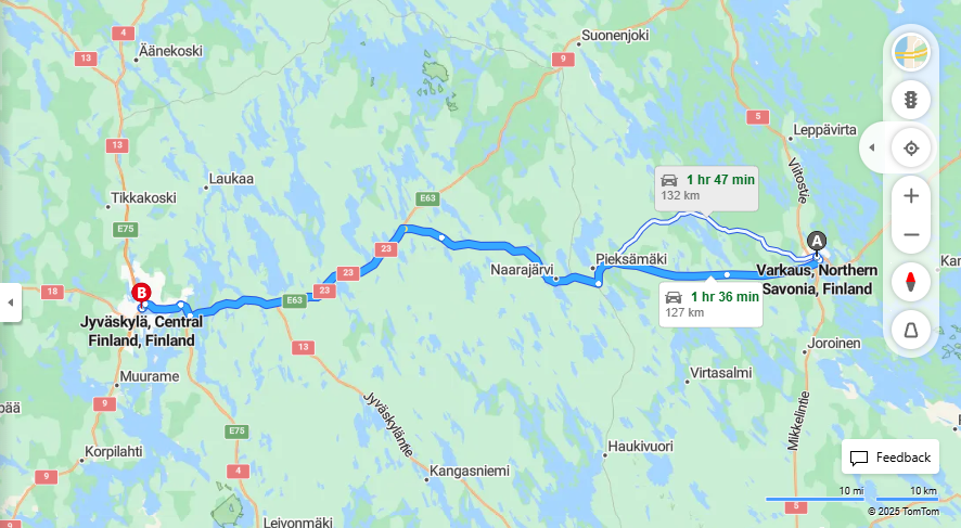 Matka Varkaudesta Jyvaskylaan - Etaisyys, Ajo, Liikenne ja Matkustusvaihtoehdot