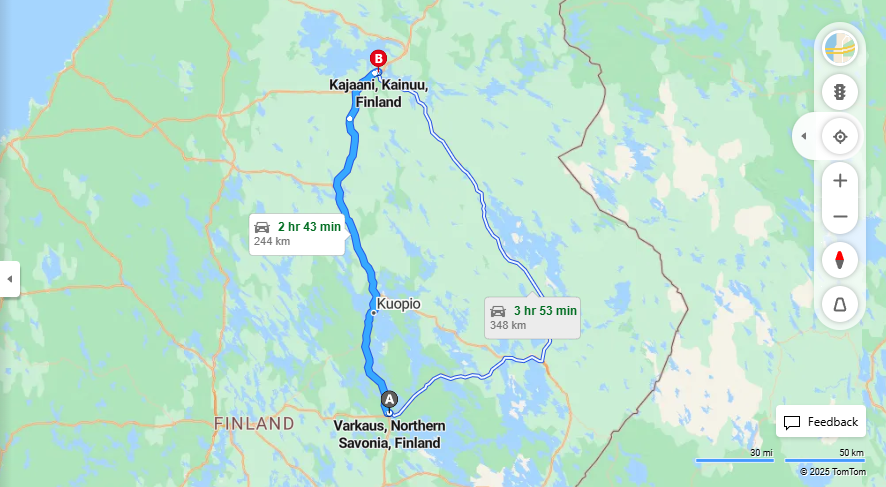 Matka Varkaudesta Kajaaniin - Etaisyys, Ajo, Kuljetus ja Matkavaihtoehdot