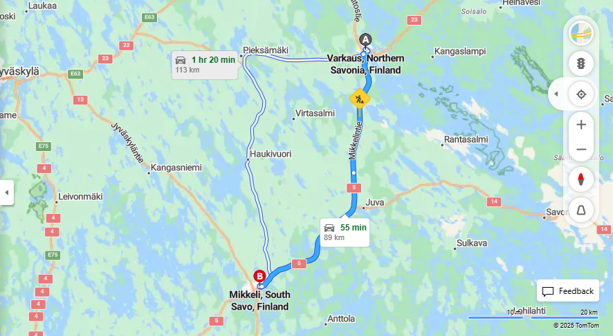 Matka Varkaudesta Mikkeliin - Etaisyys, Ajaminen, Kuljetus ja Matkustusvaihtoehdot