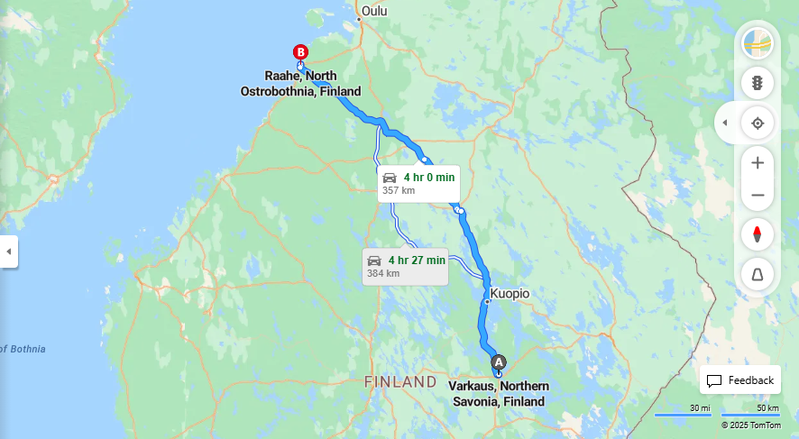 Matka Varkaudesta Raaheen - Etaisyys, Ajaminen, Liikenne ja Matkustusvaihtoehdot