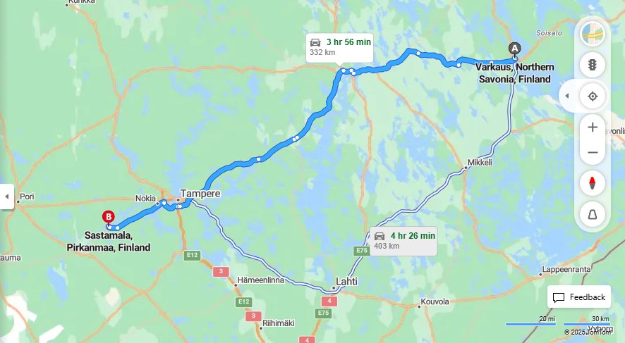 Matka Varkaudesta Sastamalalle - Etaisyys, Ajo, Kuljetus ja Matkustusvaihtoehdot