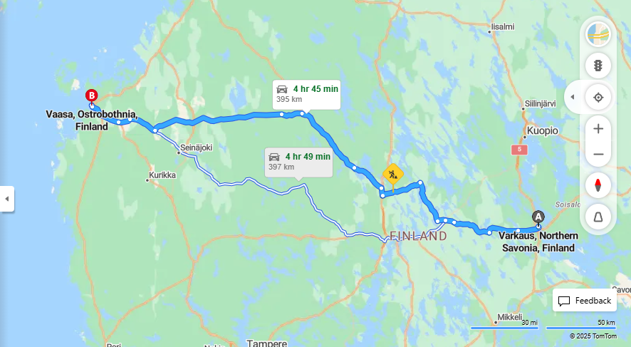 Matka Varkaudesta Vaasaan - Etaisyydet, Ajo, Liikkumisvaihtoehdot ja Matkustaminen