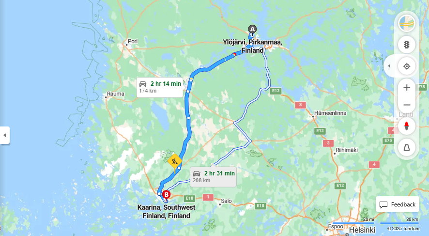 Matka Ylojarvelta Kaarinaan - Etaisyys, Ajo, Liikkuminen ja Matkustusvaihtoehdot