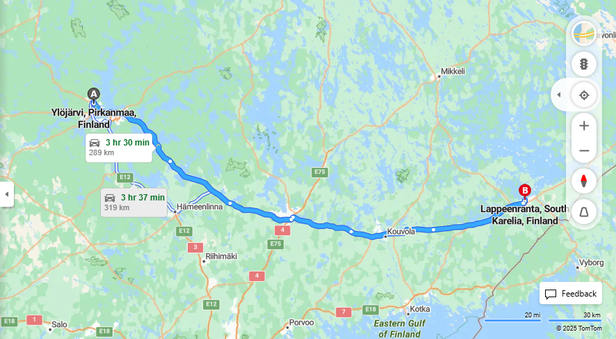 Matka Ylojarvelta Lappeenrantaan - Etaisyys, Ajaminen, Kuljetus ja Matkustusvaihtoehdot