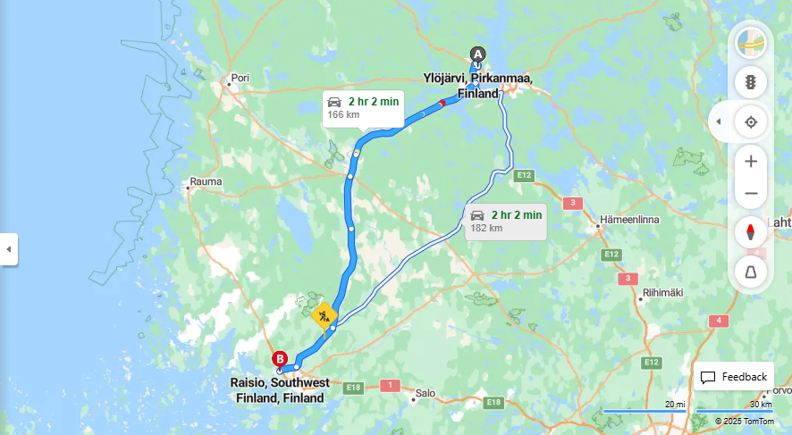 Matka Ylojarvelta Raisioon - Etaisyys, Ajo, Kuljetus ja Matkustusmahdollisuudet