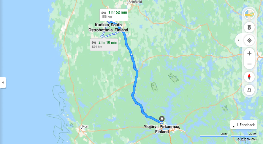 Matka Ylojarvesta Kurikkaan - Etaisyys, Ajaminen, Kuljetus ja Matkustusmahdollisuudet