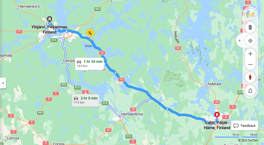 Matka Ylojarvesta Lahteen - Etaisyys, Ajo, Liikenne ja Matkustusvaihtoehdot