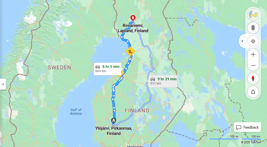 Matka Ylojarvesta Rovaniemeen - Etaisyys, Ajomatka, Kuljetus ja Matkavaihtoehdot