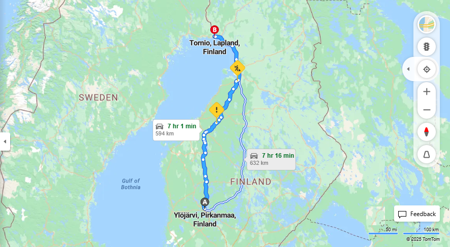Matka Ylojarvesta Tornioon - Etaisyys, Ajo, Kuljetus ja Matkustamisvaihtoehdot