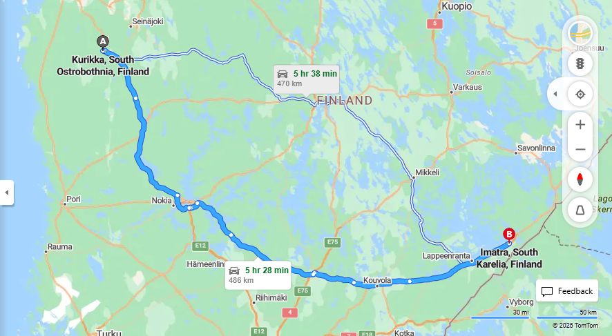 Matkasta Kurikasta Imatralle - Etaisyys, Ajo, Kuljetus ja Matkustamisvaihtoehdot