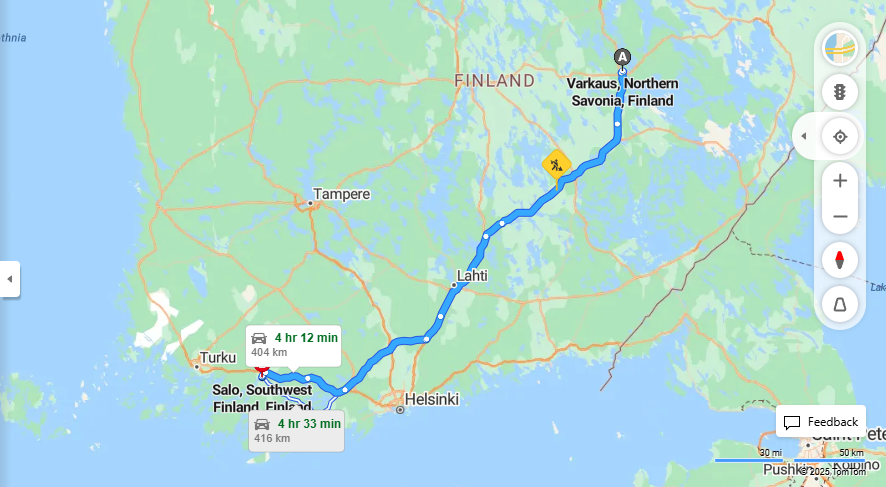 Matkasta Varkaudesta Saloon - Etaisyys, Ajaminen, Kuljetus ja Matkustusvaihtoehdot