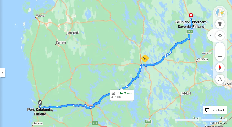 Matkavali Porista Siilinjarvelle - Etaisyys, Ajo, Liikenne ja Matkavaihtoehdot