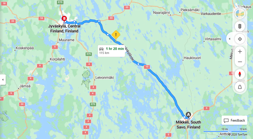 Mikkeli-Jyvaskyla: Etaisyys, Kuskaus, Liikkumisvaihtoehdot ja Matkustaminen