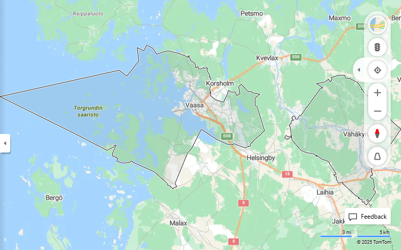 Oulusta Vaasaan - Etaisyys, Ajomatka, Kuljetus ja Matkavaihtoehdot