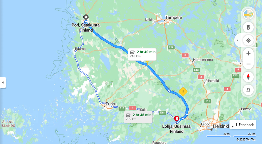 Porista Lohjalle - Etaisyys, Ajo, Liikenne ja Matkustusvaihtoehdot