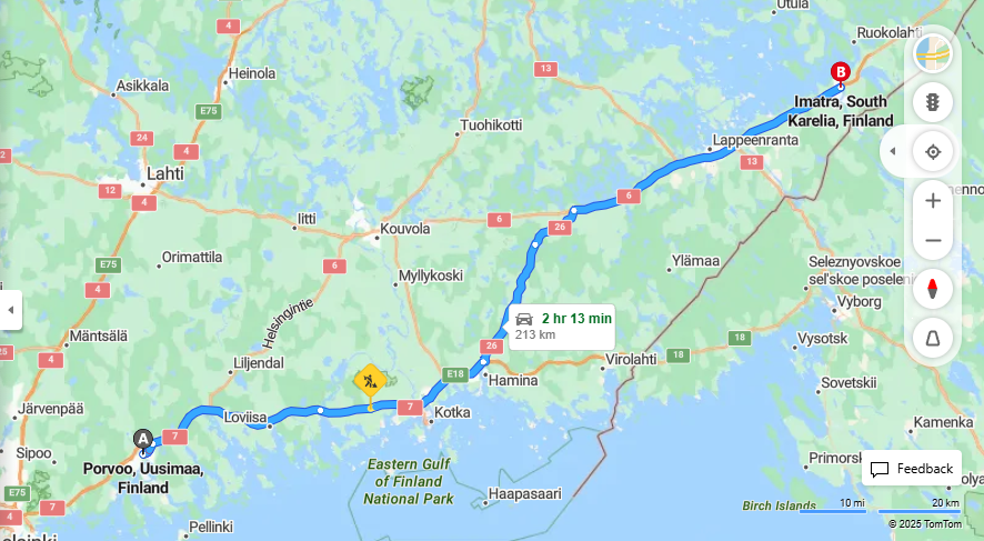 Porvoosta Imatralle - Etaisyys, Ajo, Kuljetus ja Matkustusmahdollisuudet