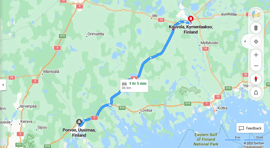 Porvoosta Kouvolaan - Valimatka, Ajo, Liikenne ja Matkustusvaihtoehdot