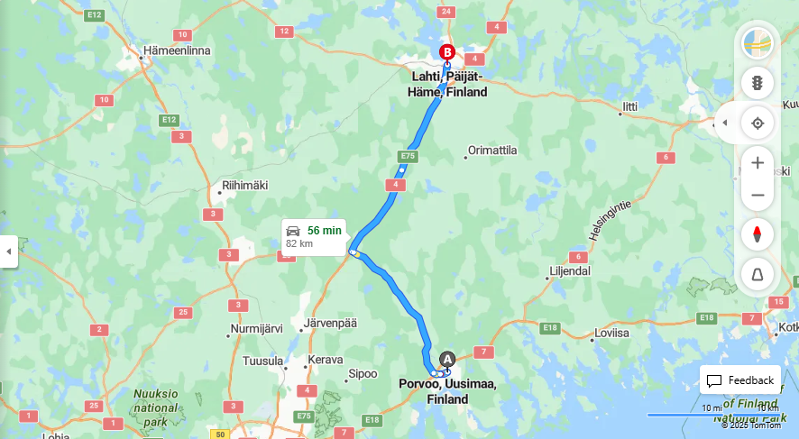 Porvoosta Lahteen - Etaisyys, Ajo, Kuljetus ja Matkustusvaihtoehdot