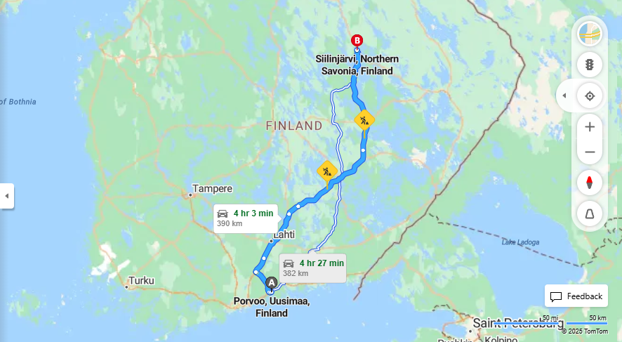 Porvoosta Siilinjarvelle - Etaisyys, Ajo, Kuljetus ja Matkustusvaihtoehdot