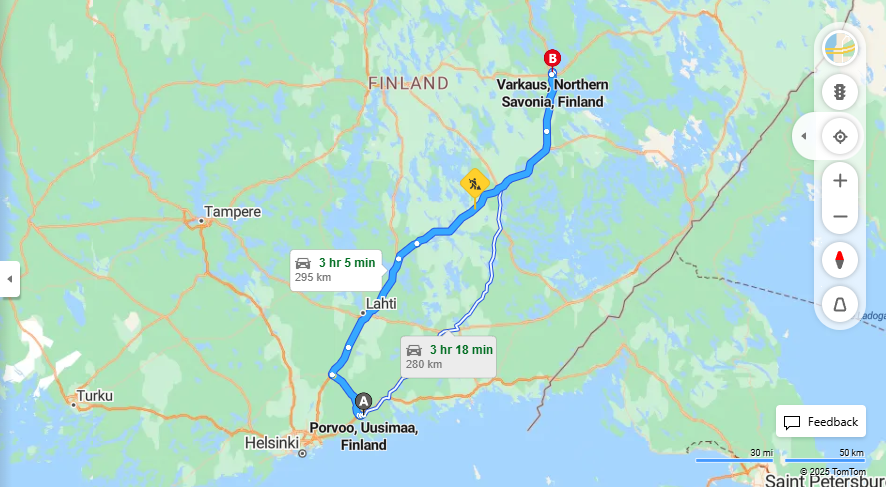 Porvoosta Varkauteen - Etaisyydet, Ajaminen, Kuljetus ja Matkustusvaihtoehdot