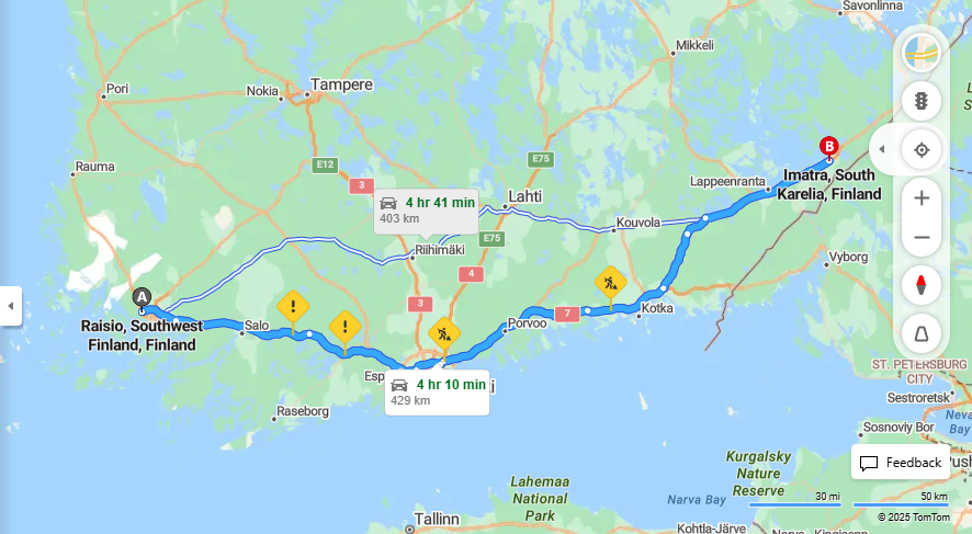 Raisio - Imatra: Matka, Ajo, Kuljetus ja Matkustamisvaihtoehdot