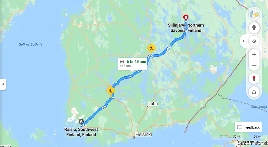 Raisio - Siilinjarvi: Etaisyys, Ajomatka, Kuljetus ja Matkustamisvaihtoehdot