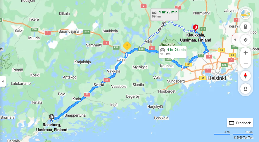 Raseborgista Klaukkalaan - Matka, Ajo, Liikkumis- ja Matkustusvaihtoehdot