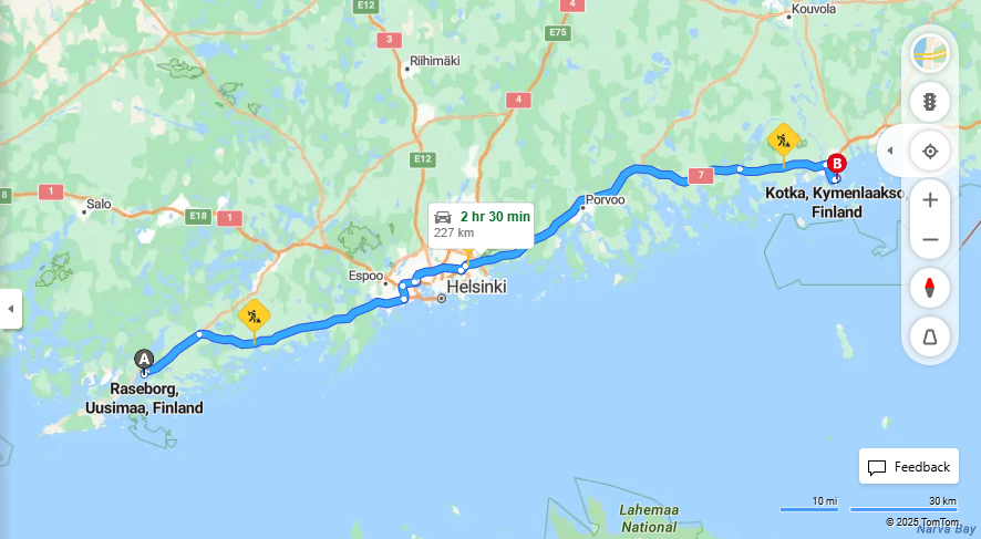 Raseborgista Kotkaan - Etaisyys, Ajo, Kuljetus ja Matkustusvaihtoehdot