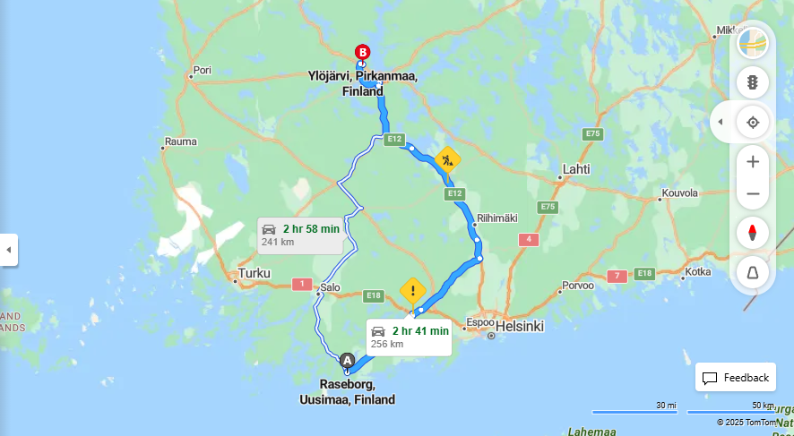 Raseborgista Ylojarvelle - Etaisyys, Ajo, Liikenne ja Matkustusvaihtoehdot